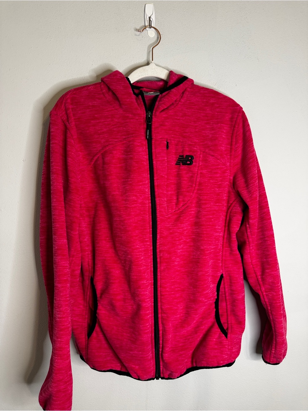 New Balance Womenβs Bright Pink Hooded Zip-Up Jacket